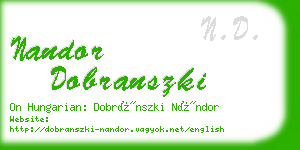 nandor dobranszki business card